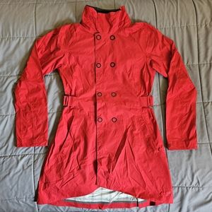 REI Elements E1 Women's Red Kyoto Trench Coat/Windbreaker/Rain Jacket Size XS